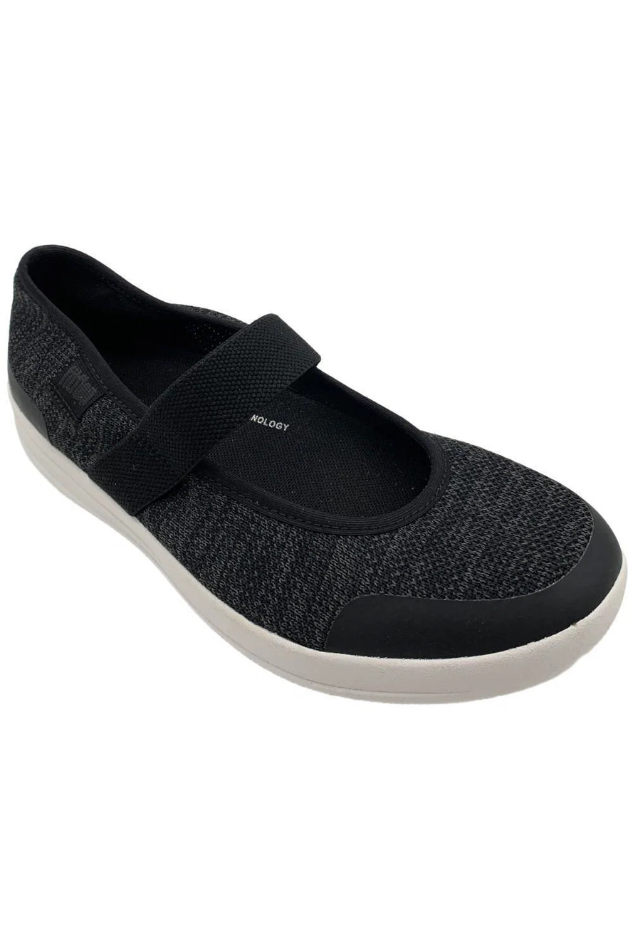 FitFlop Women's Uberknit Mary Jane Slip-On Black/Soft Gray - Medium